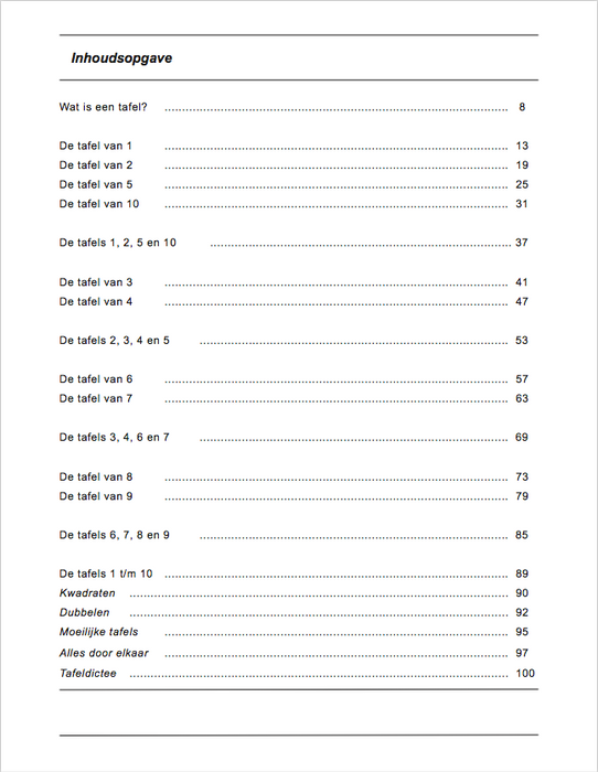 Oefenboek tafels