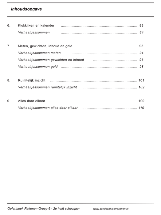 oefenboek sommen groep 6 inhoud deel2